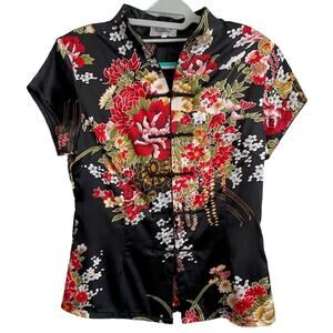GL Gengling vintage women's oriental silk blend top